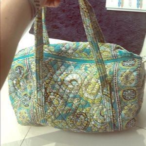 Vera Bradley blue/green printed small duffel bag